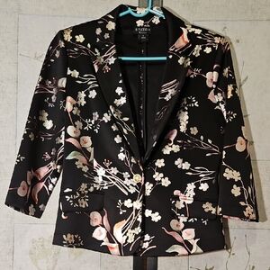 Floral Black Blazer